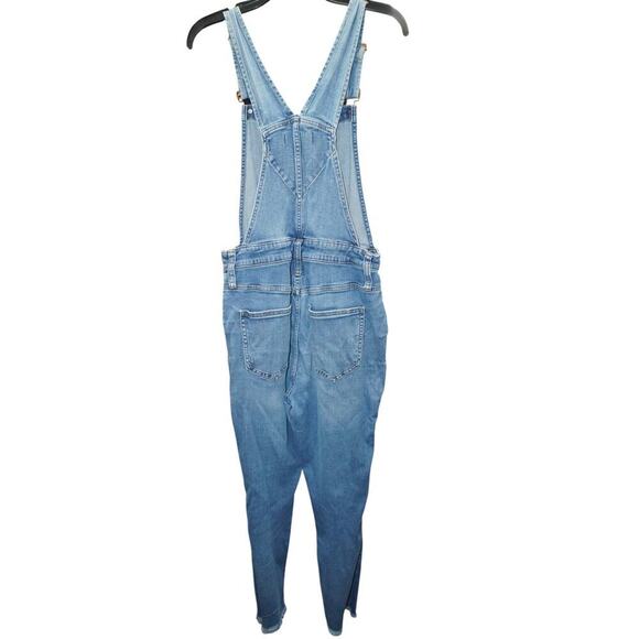 Madewell Denim Overalls Light Wash Distressed Size L Women’s Adjustable Straps - Picture 2 of 7